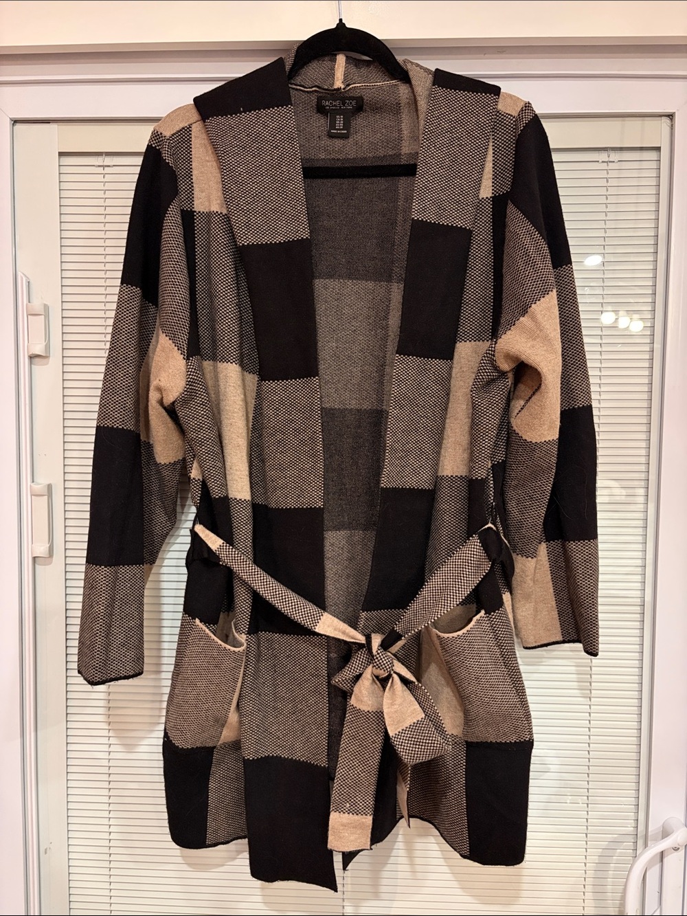 Rachel Zoe Plaid Hooded Cardigan Size 1X